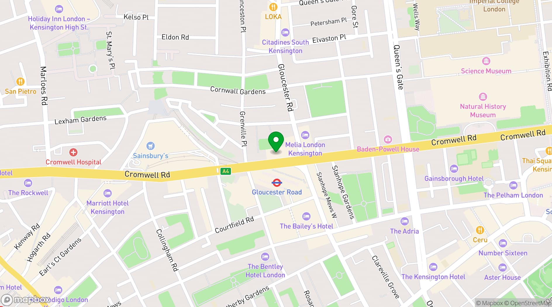 Map showing DoubleTree by Hilton London Kensington