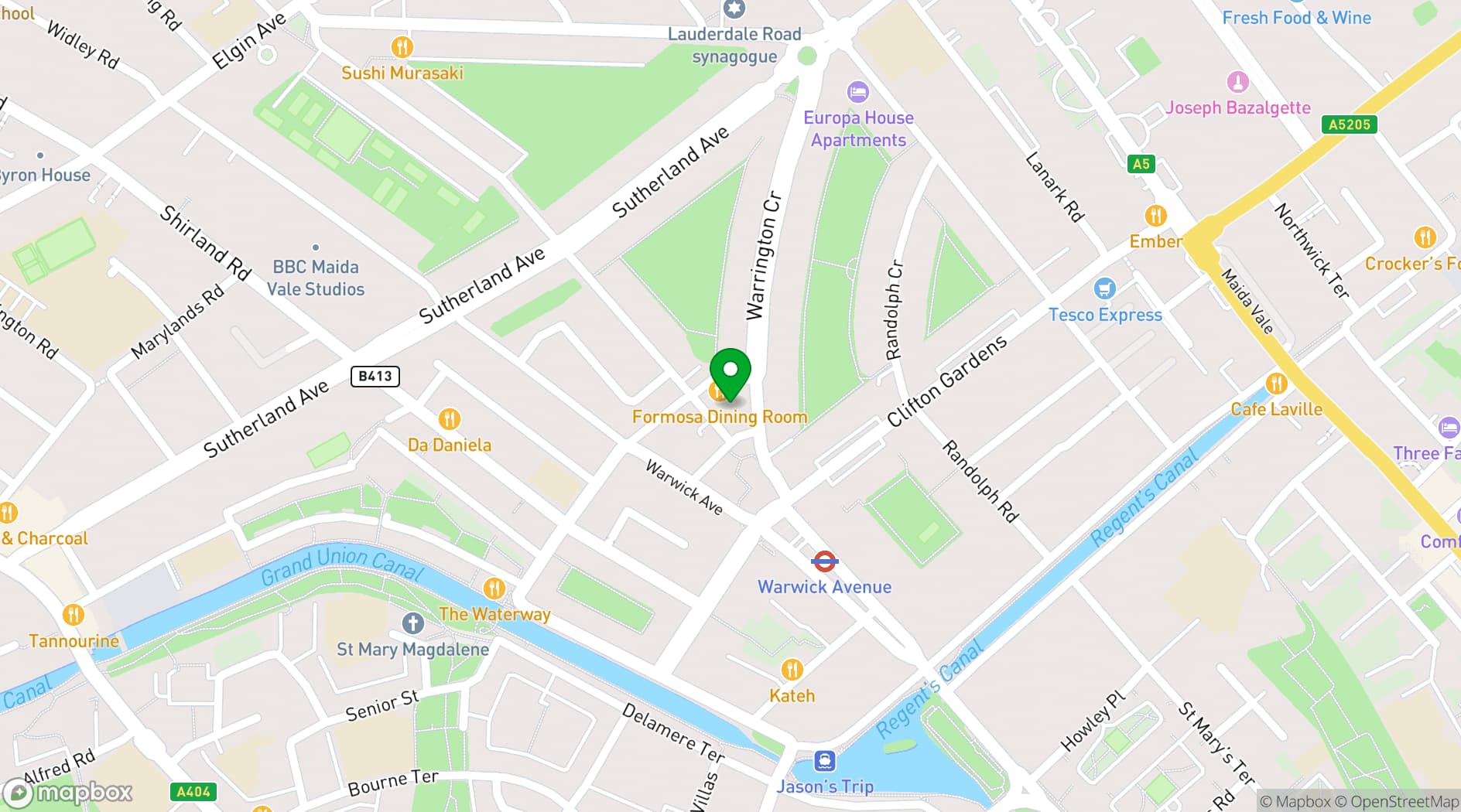 Map showing Jananeh Restaurant & Bar