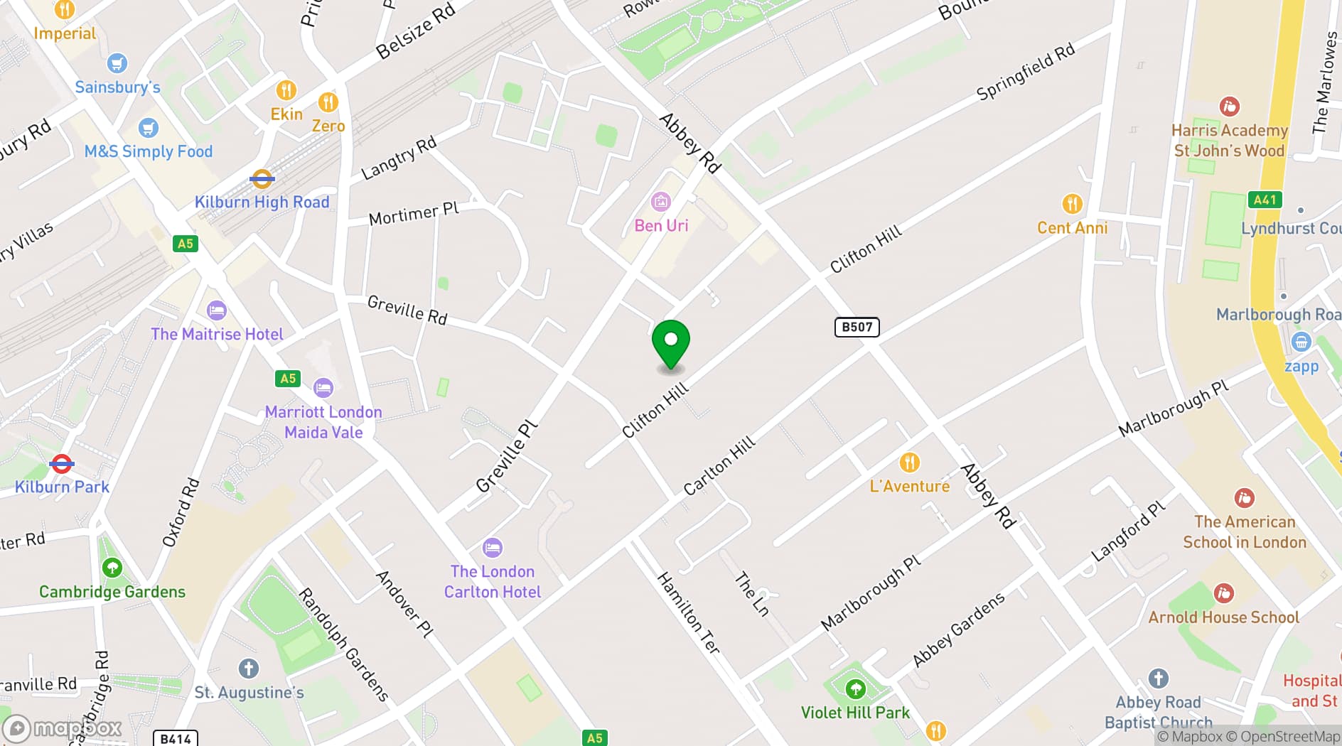 Map showing The Clifton