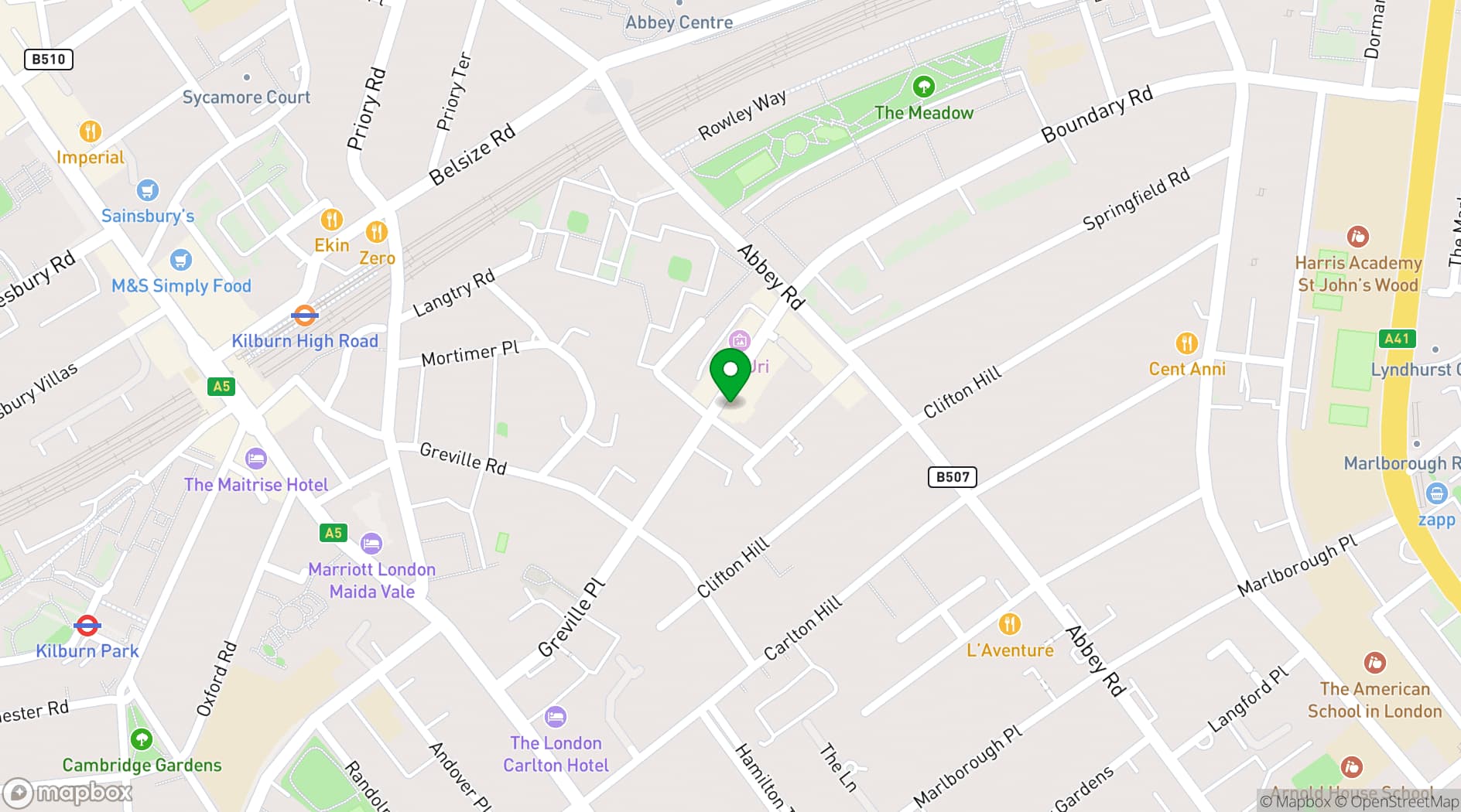 Map showing Meghna Grill