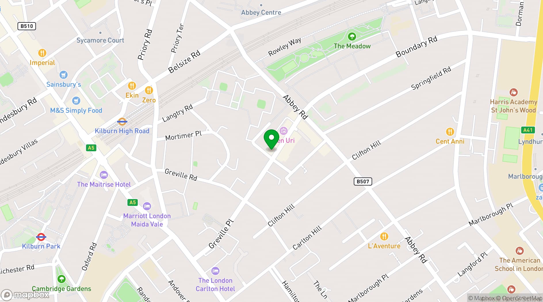 Map showing MORSO Maida Vale