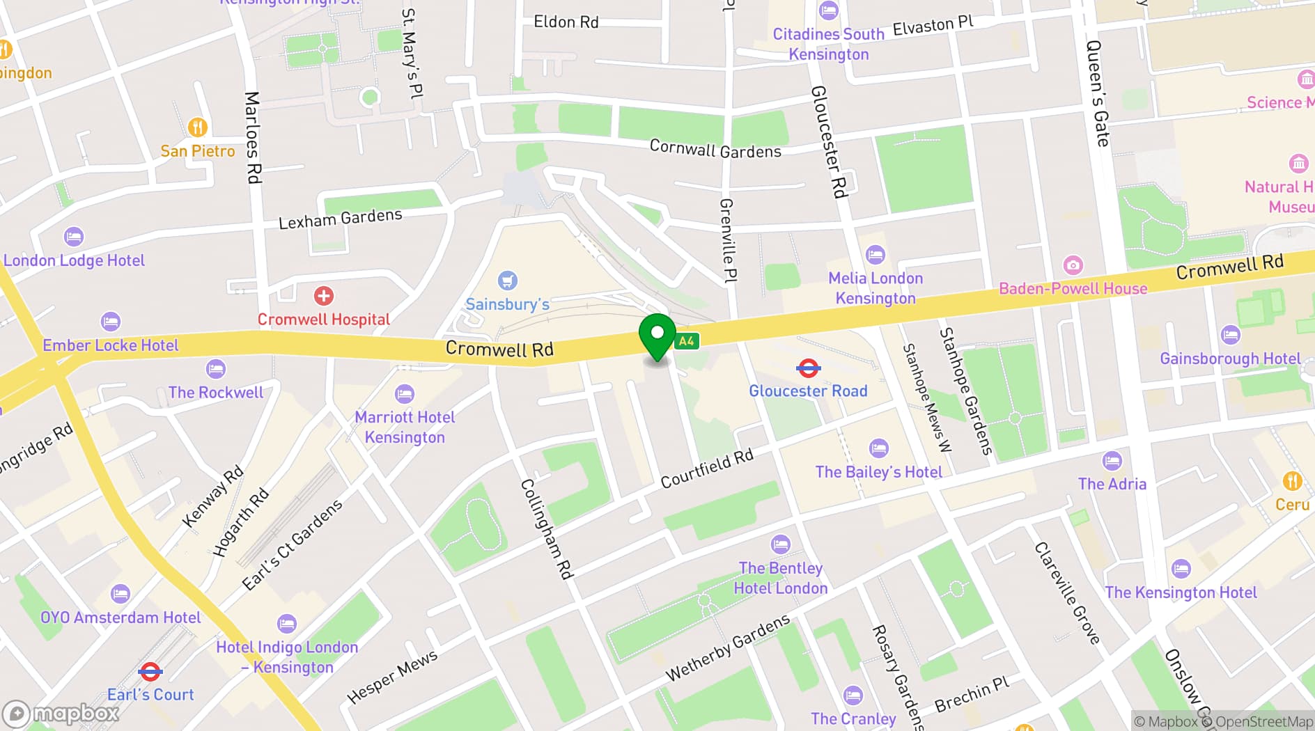 Map showing Ashburn Hotel