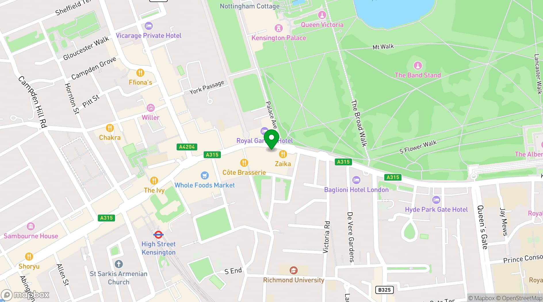 Map showing Hux Hotel