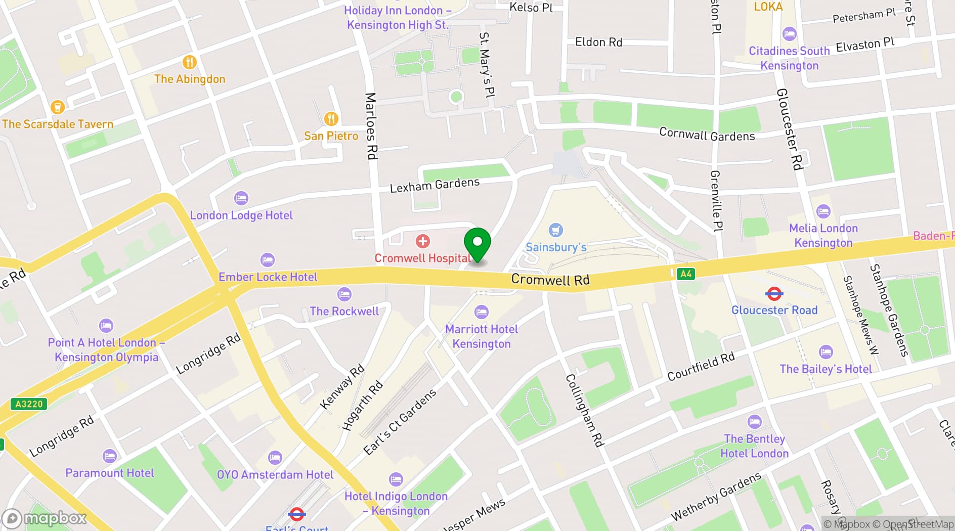 Map showing La Terrazza