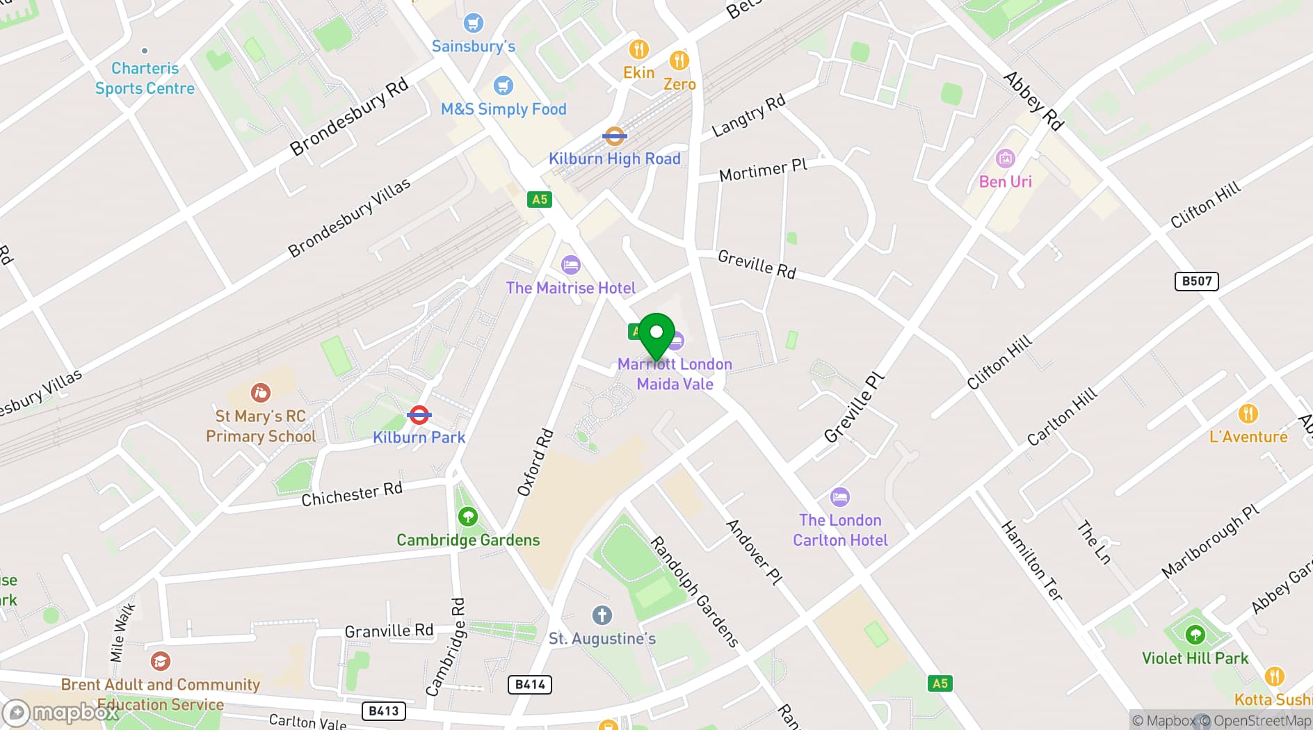 Map showing Tollgate Gardens Community Centre