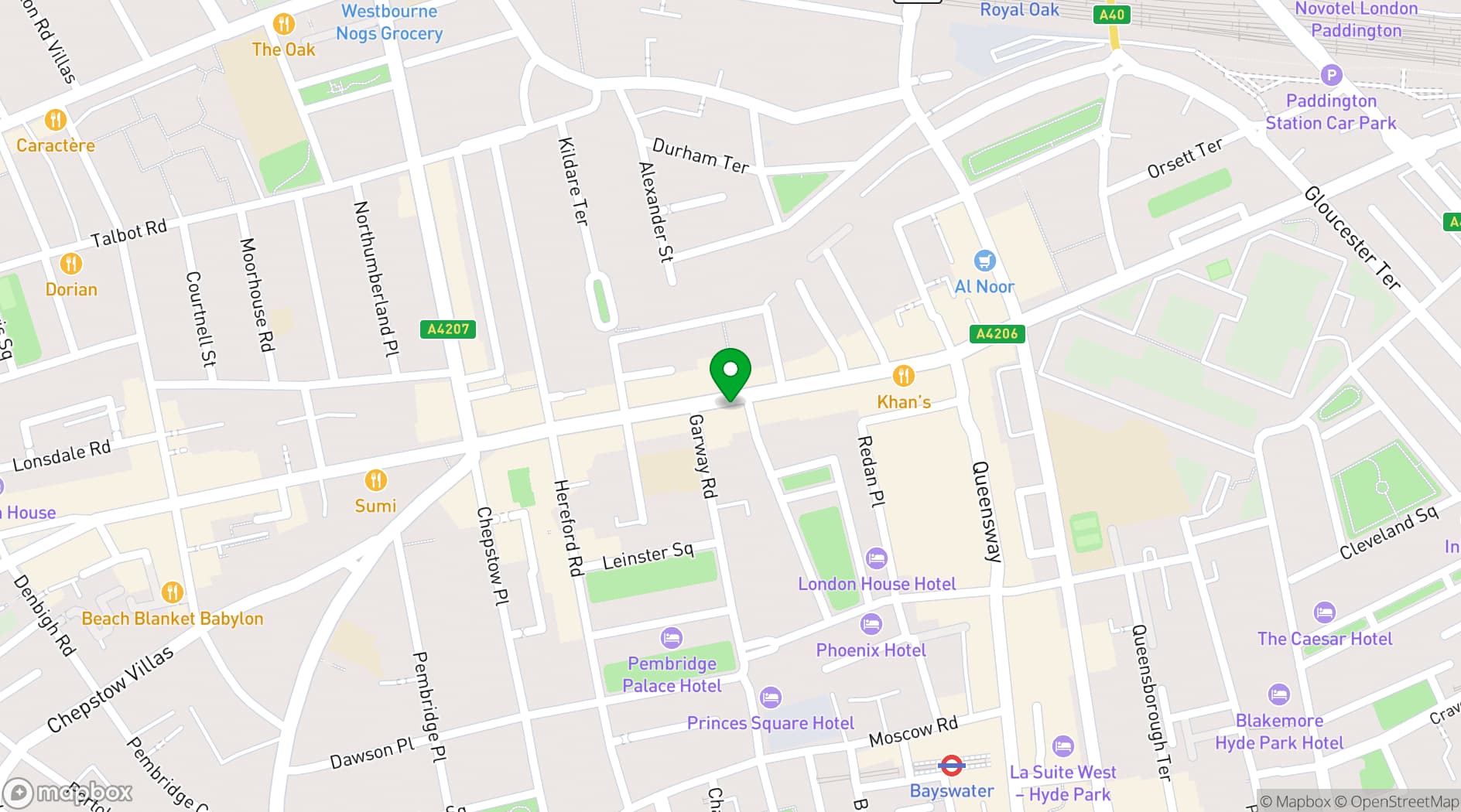 Map showing The Hayden Pub & Rooms