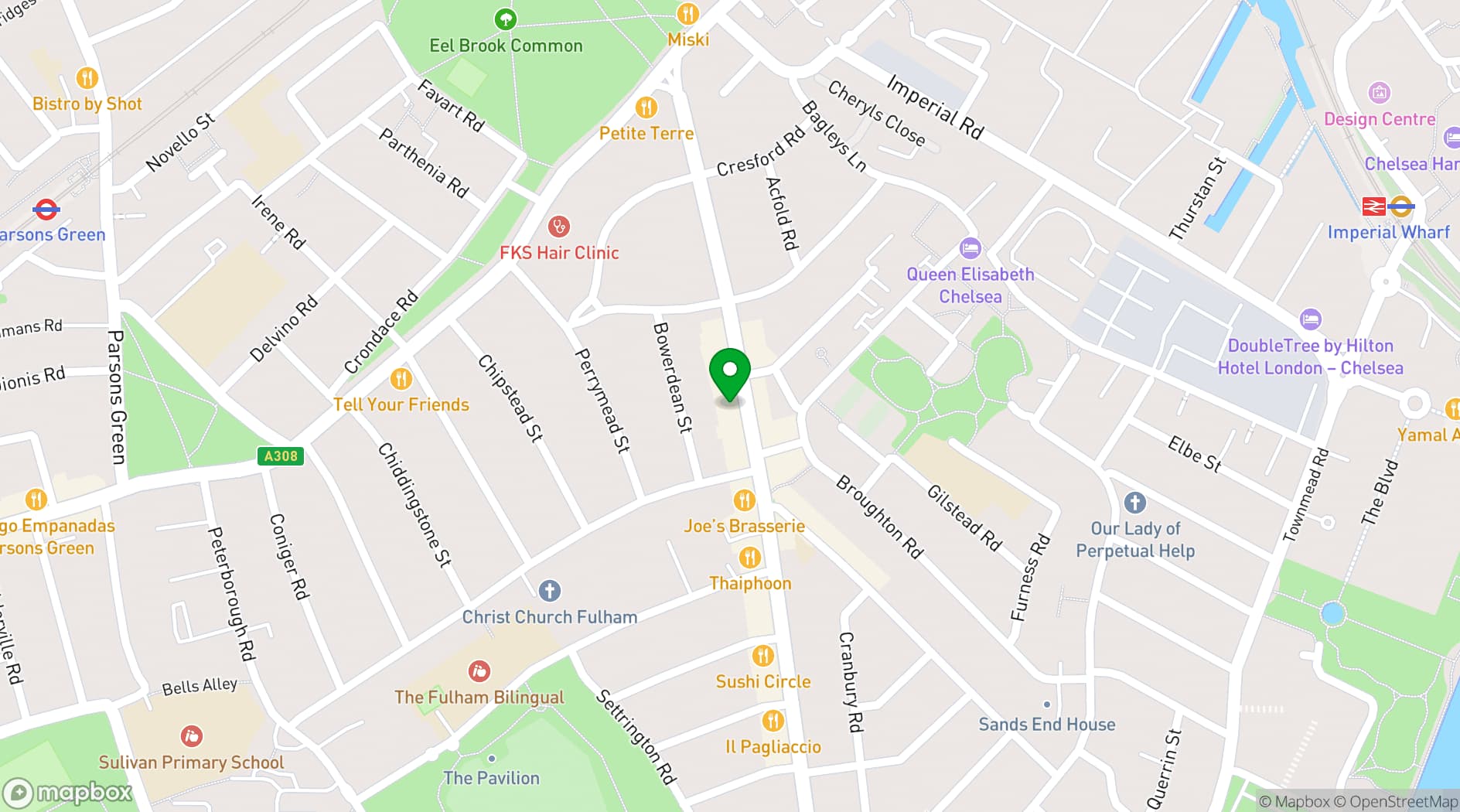 Map showing Move | Fulham