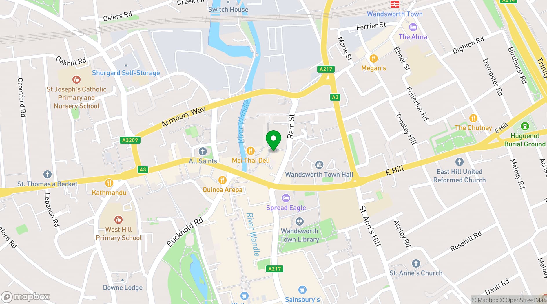 Map showing Sambrook's Brewery Tap
