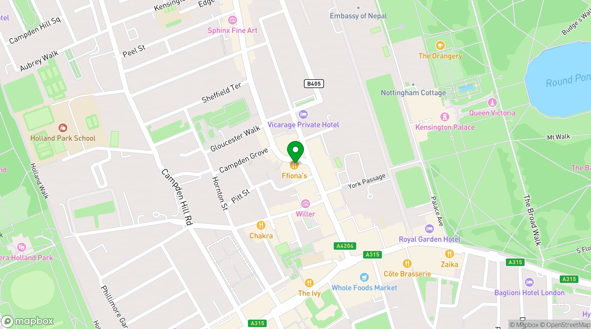 Map showing Alexandrie Restaurant