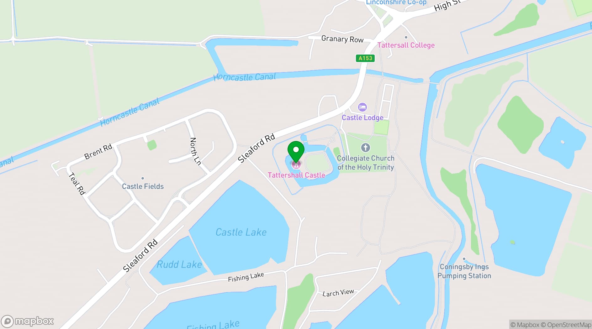 Map showing Tattershall Castle