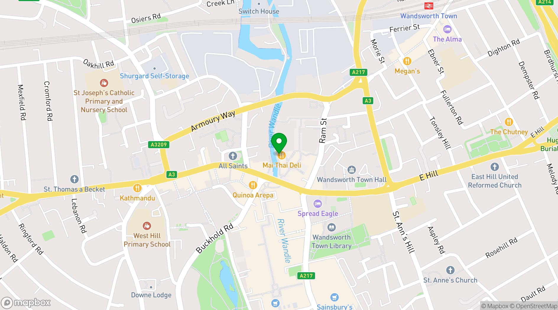 Map showing Mai Thai Deli