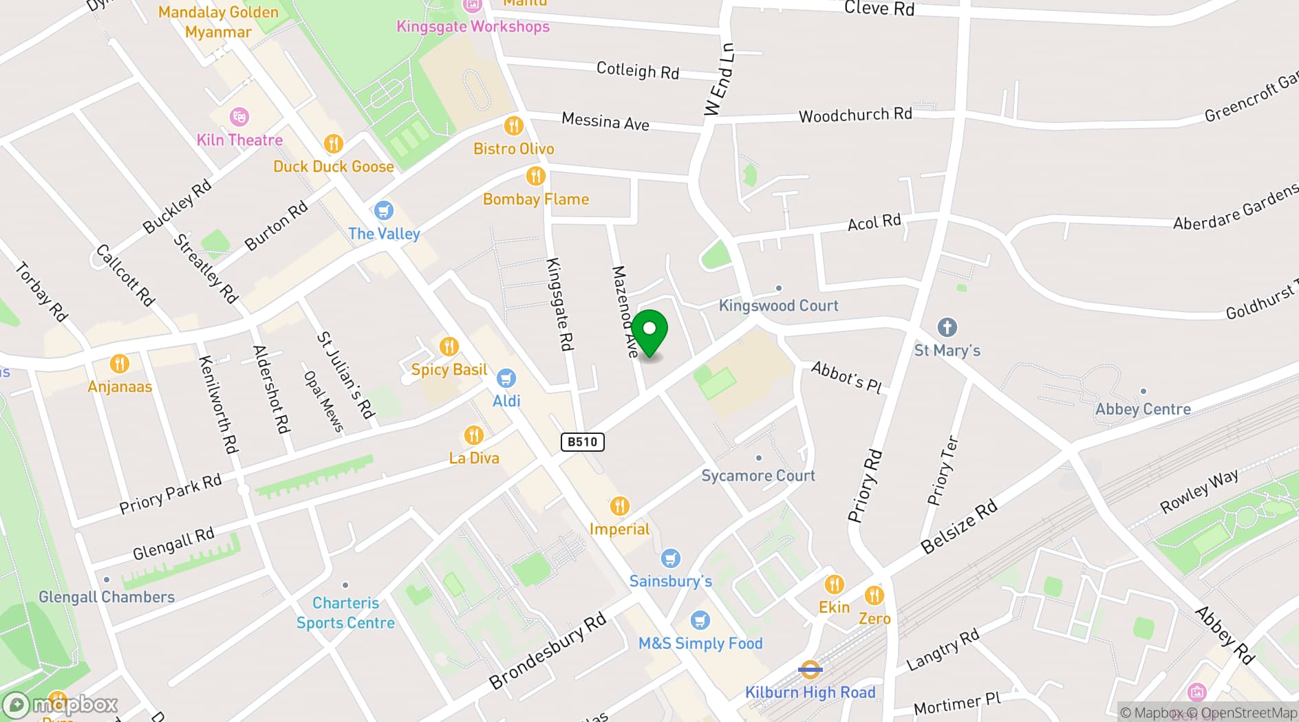 Map showing Quex Community Centre