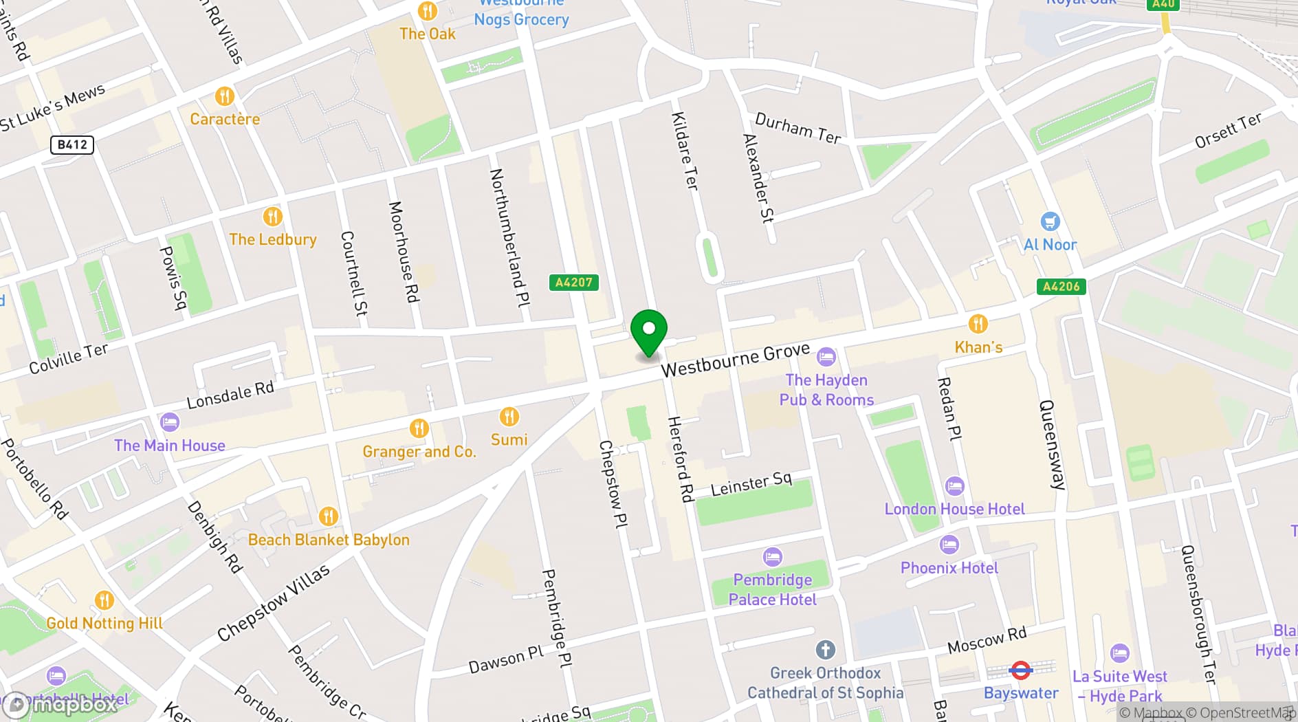 Map showing Sunday in Brooklyn
