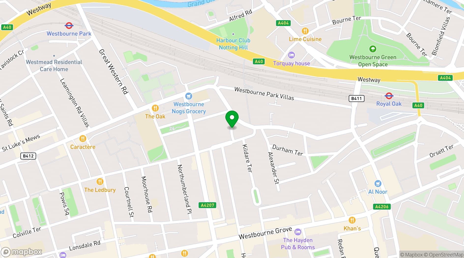 Map showing St Stephen's Westbourne Park