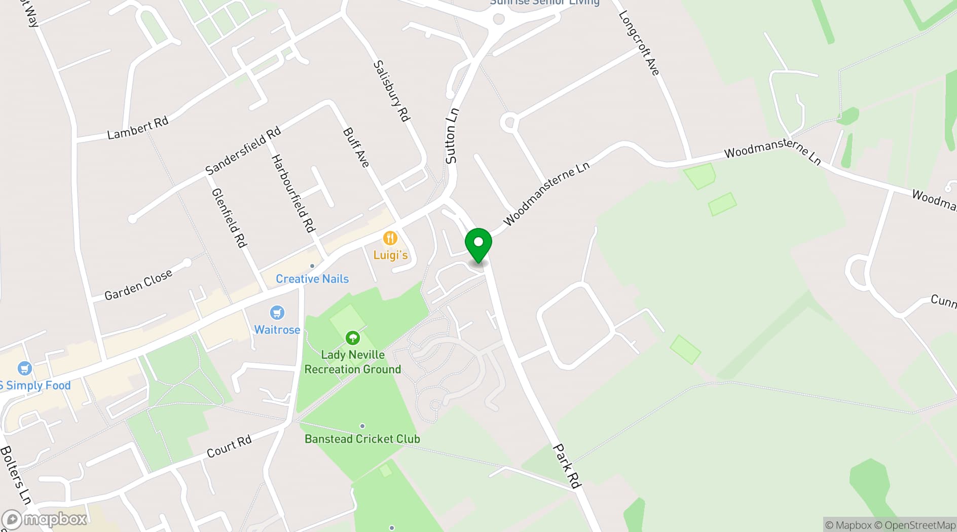 Map showing Banstead Community Hall