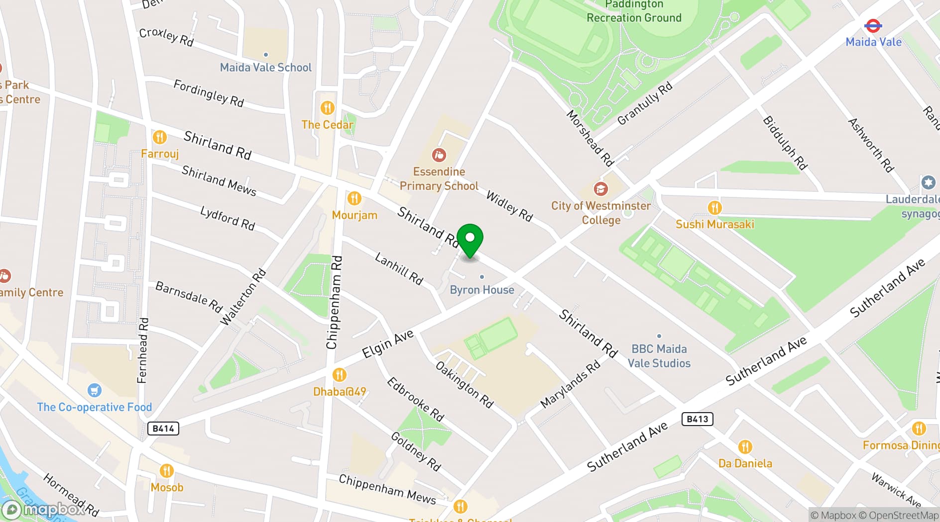 Map showing West London Therapy Rooms