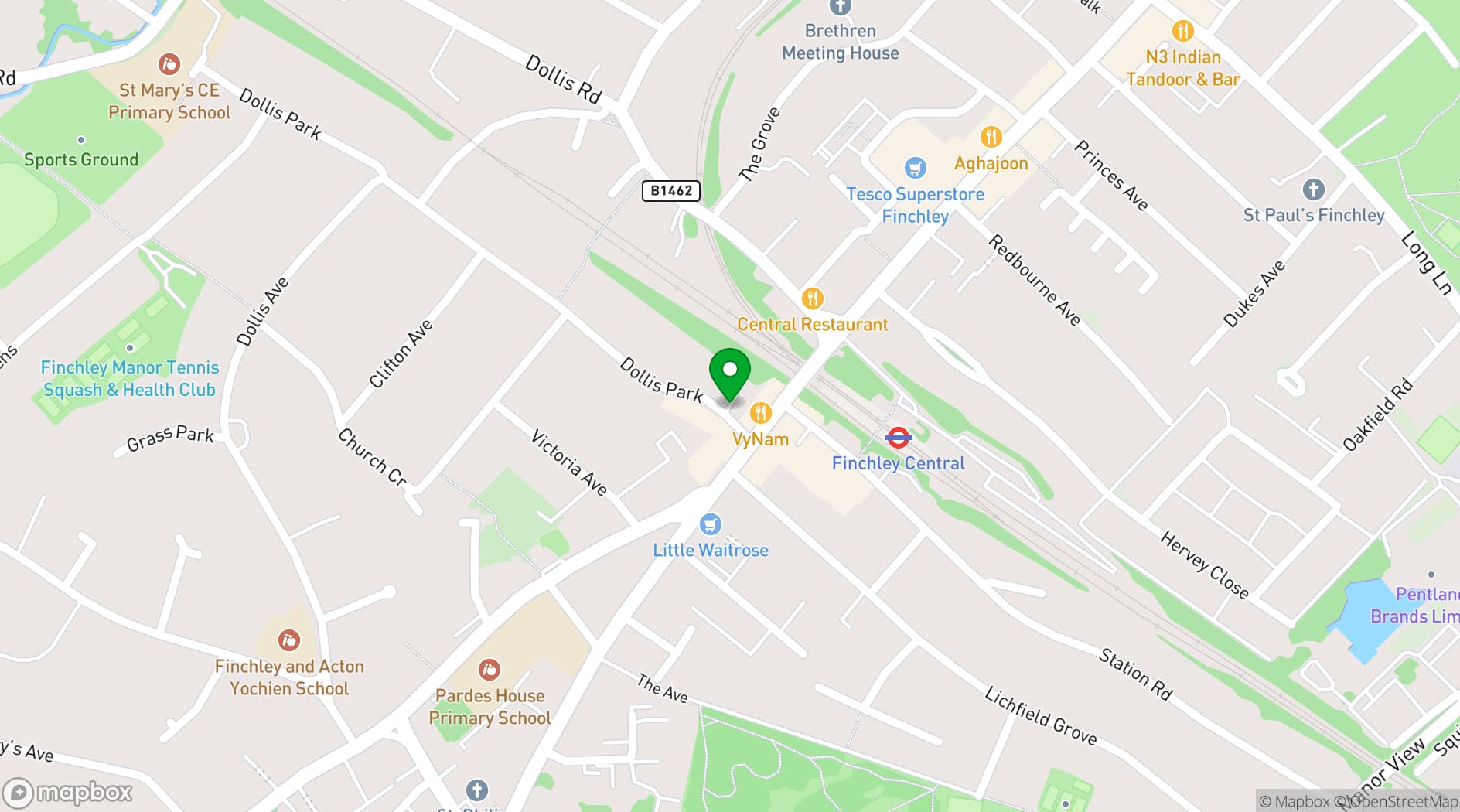 Map showing Finchley Studios