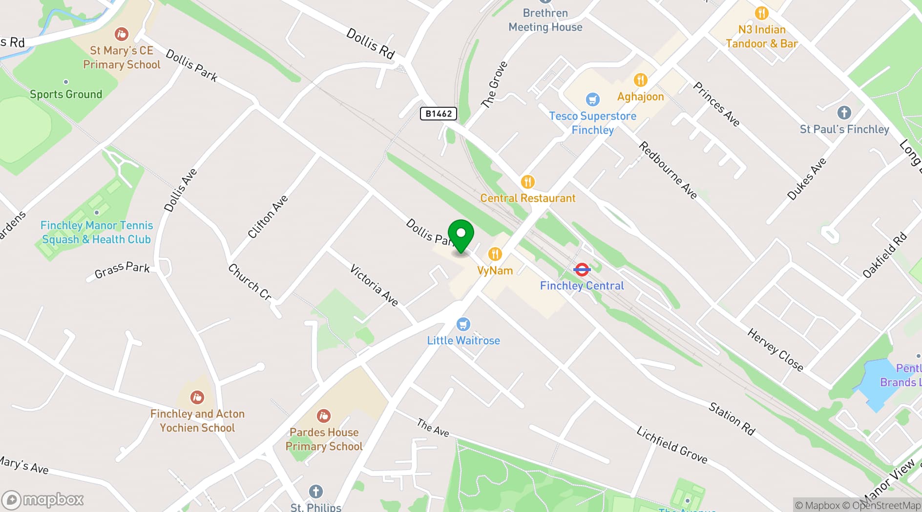 Map showing Finch-ley Studio