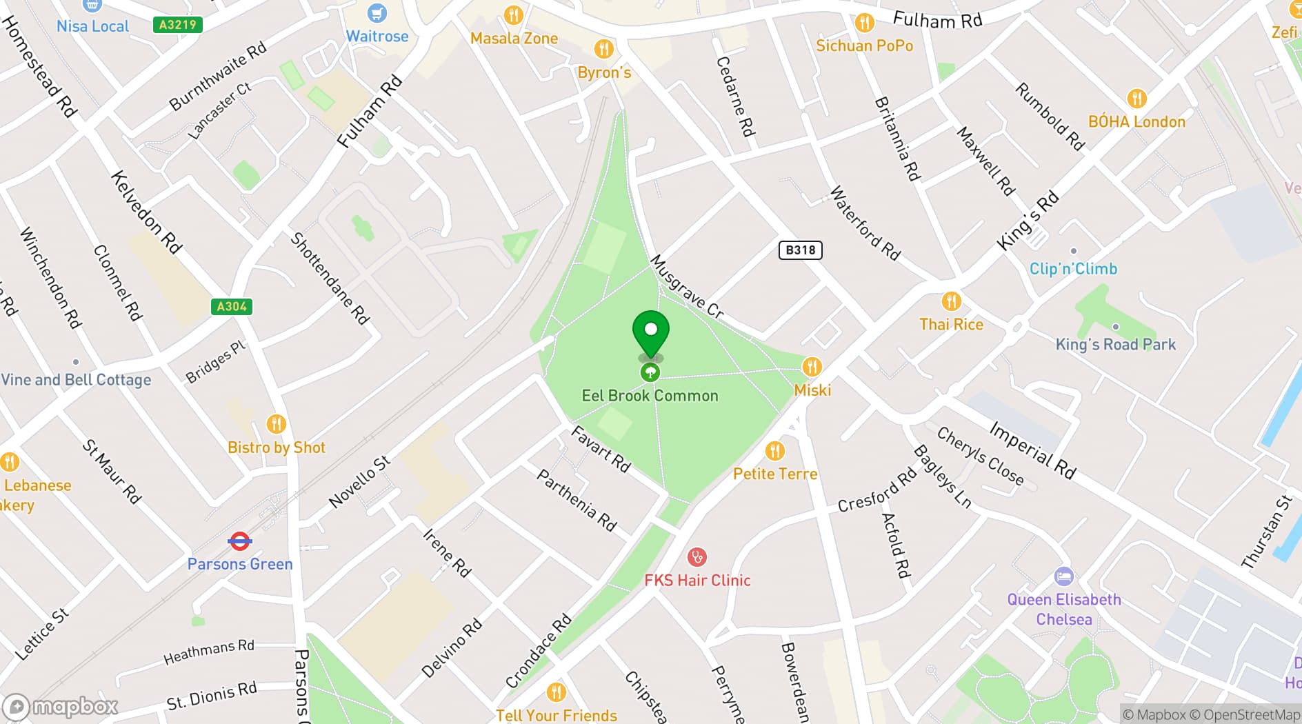 Map showing Eel Brook Common