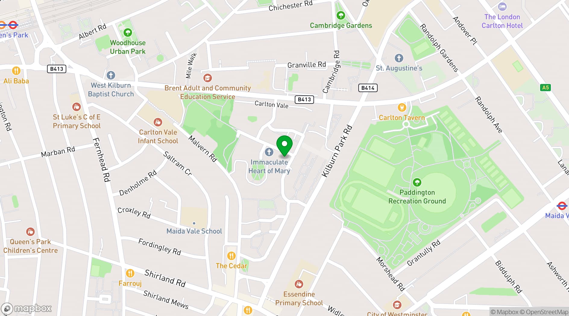 Map showing Marian Community Centre