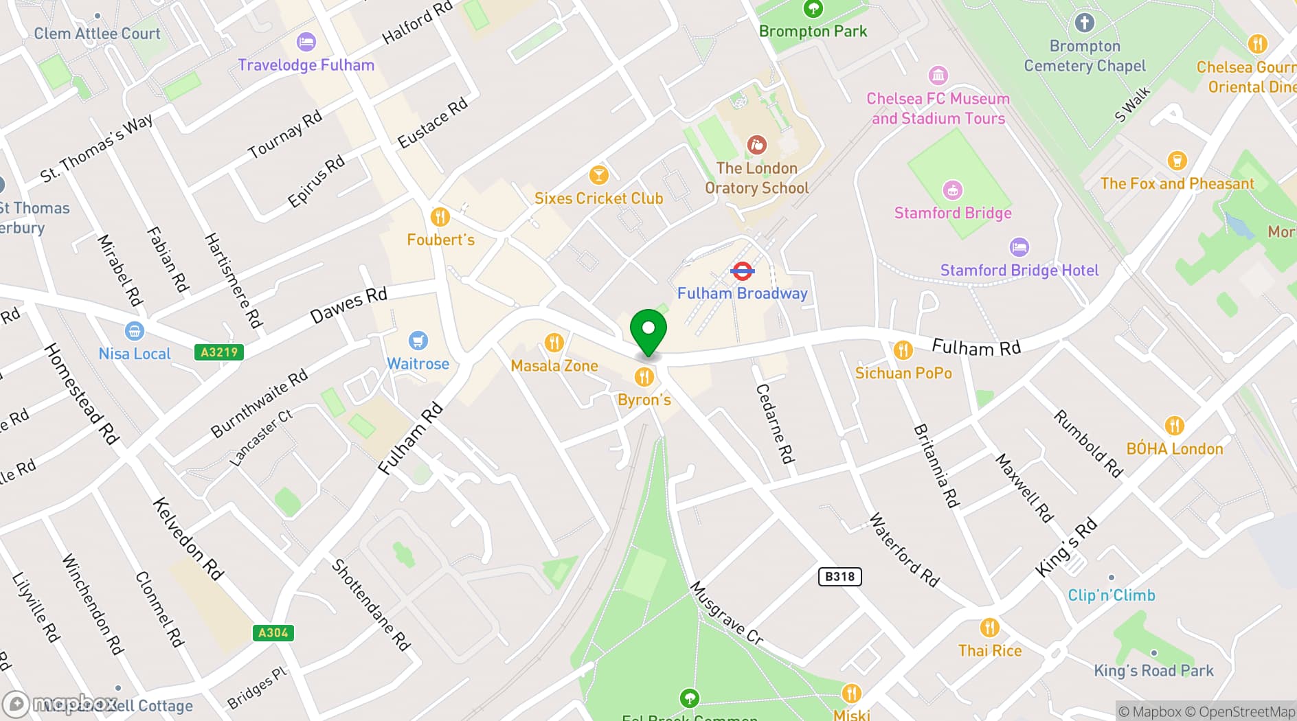 Map showing Fulham Works by Spacemade