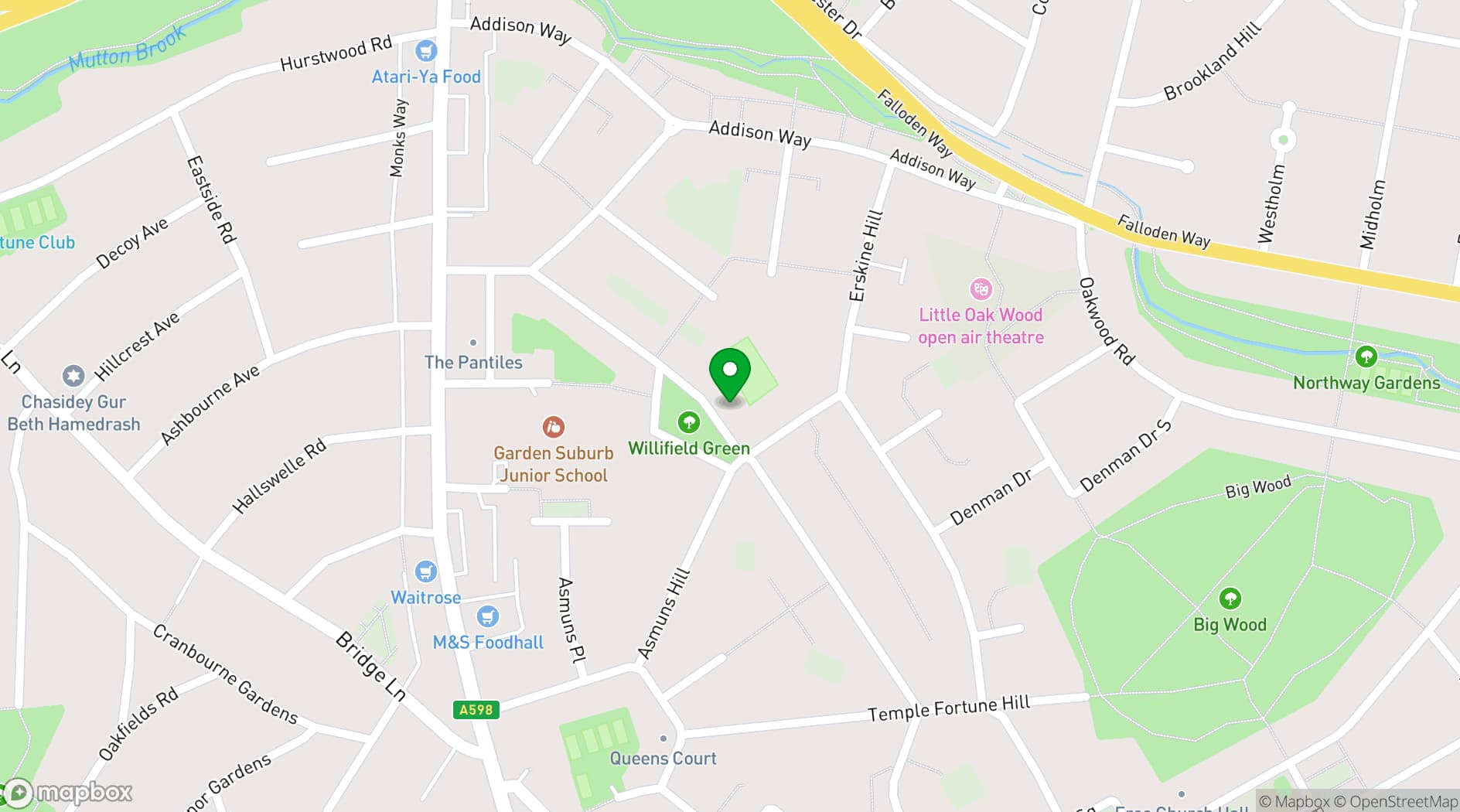 Map showing Fellowship House