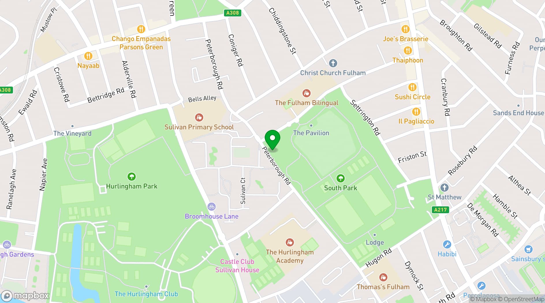 Map showing Sands End