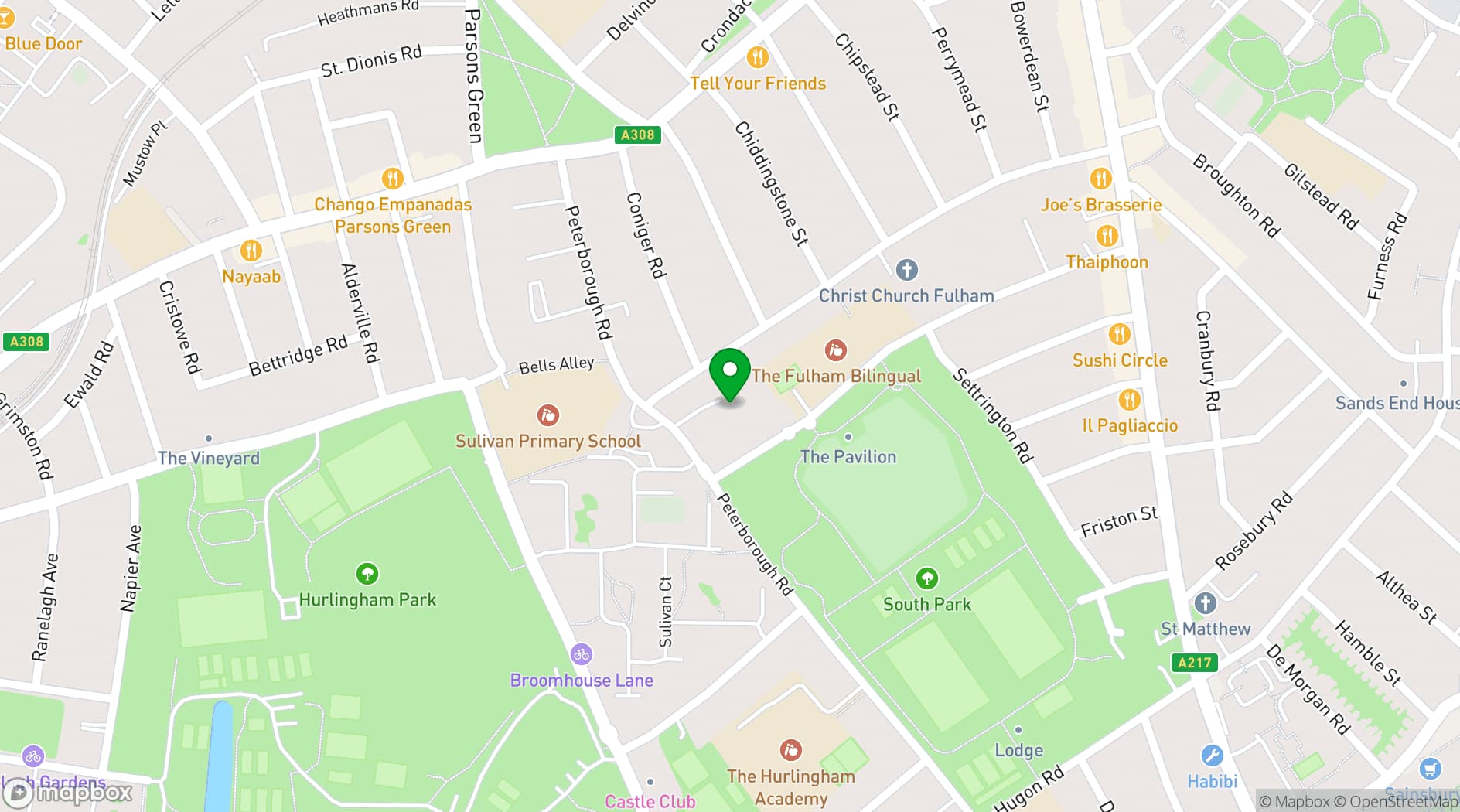 Map showing Matrix Studios