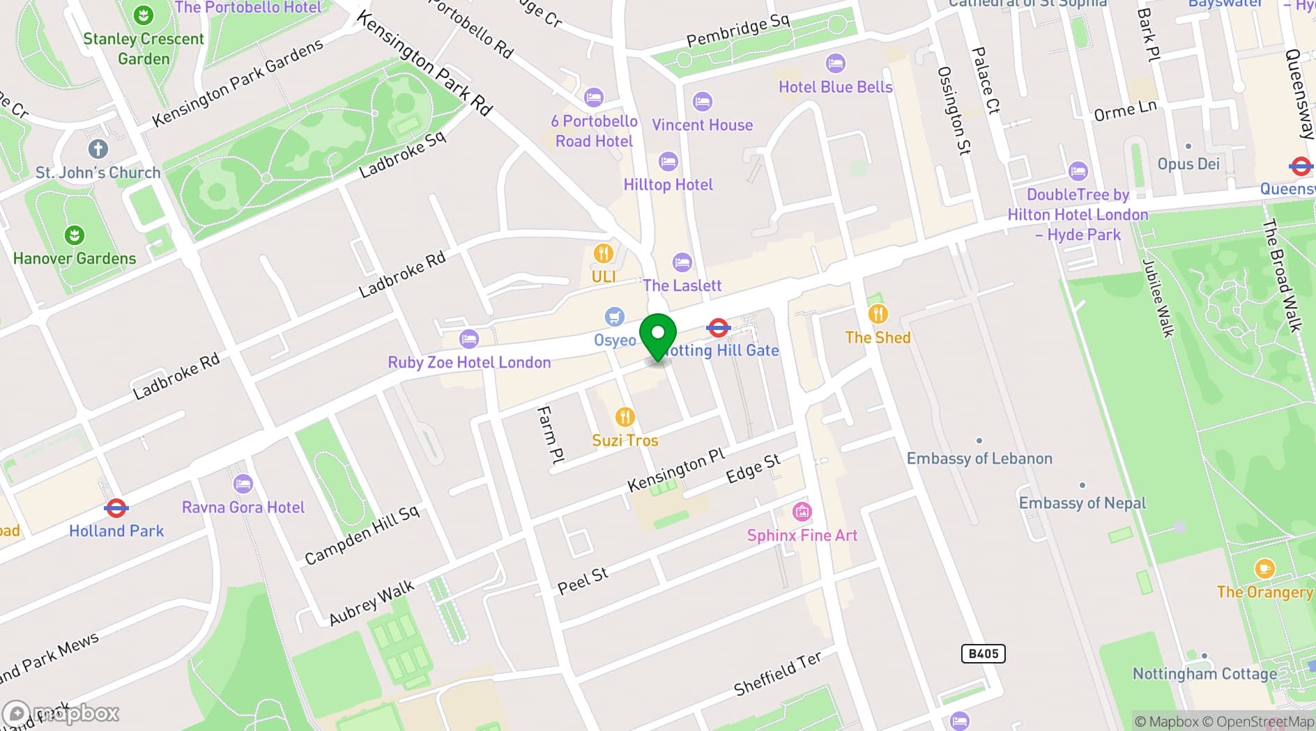 Map showing Los Mochis Notting Hill