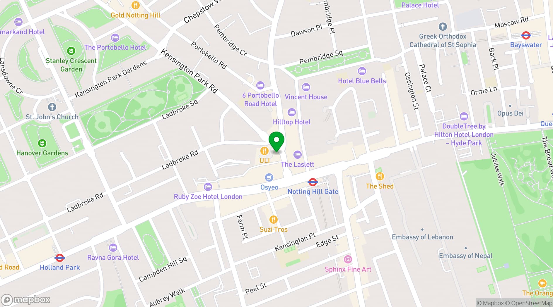 Map showing The Prince Albert