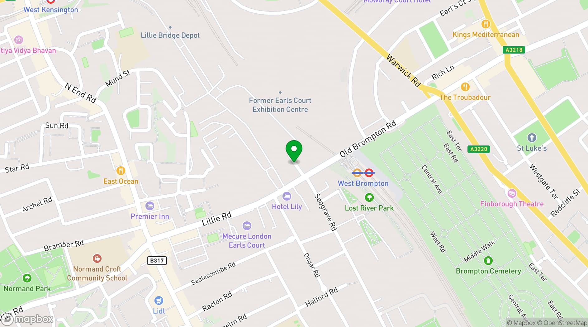 Map showing Padel Social Club
