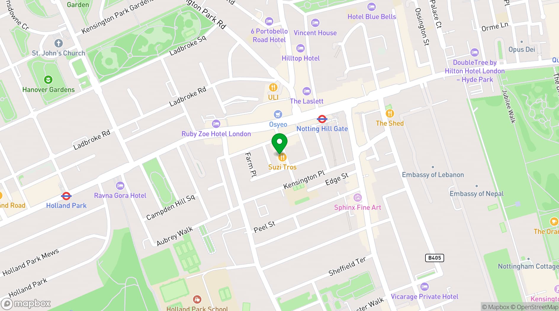 Map showing The Hillgate