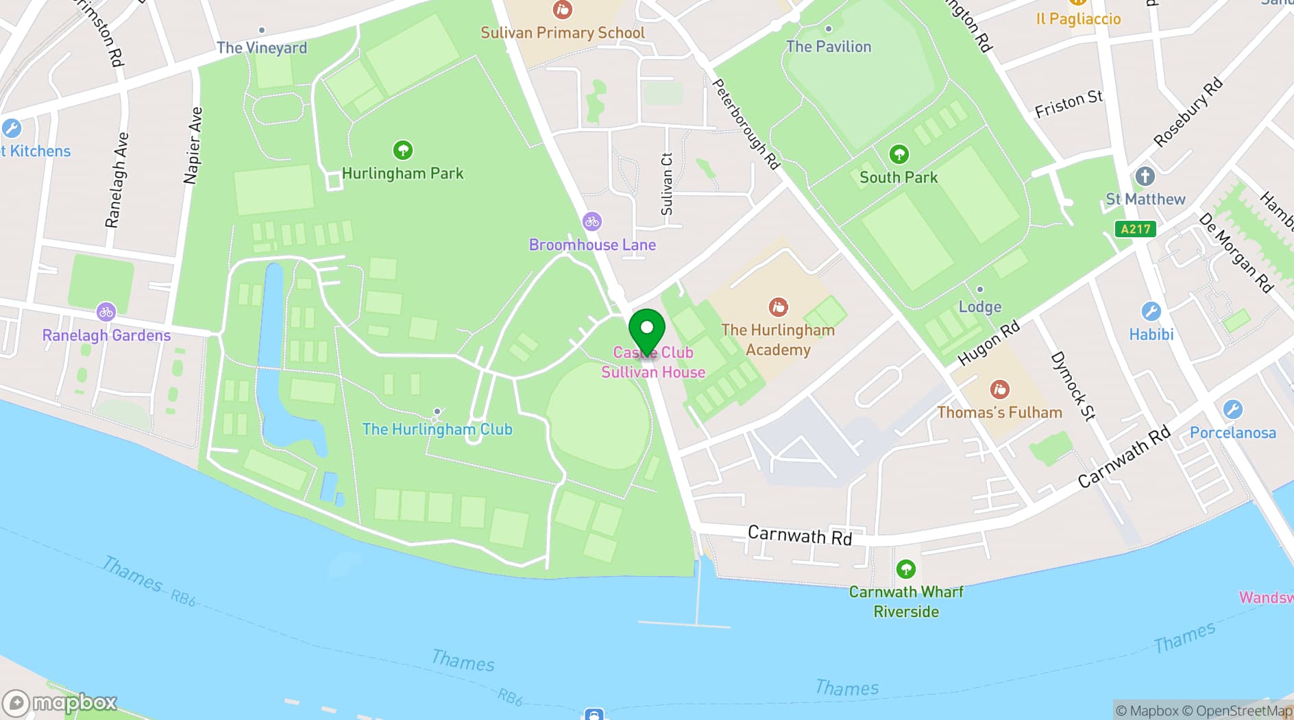 Map showing Parsons Green Club