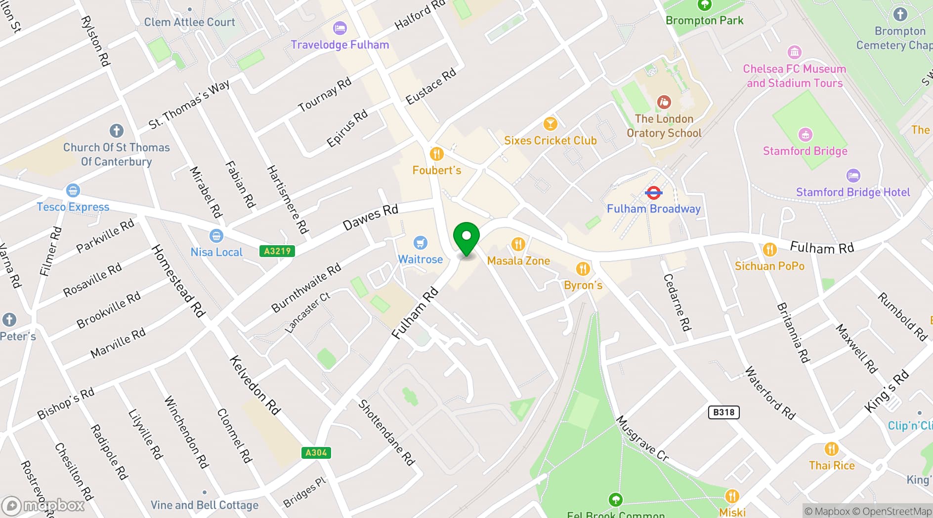 Map showing Masa Restaurant