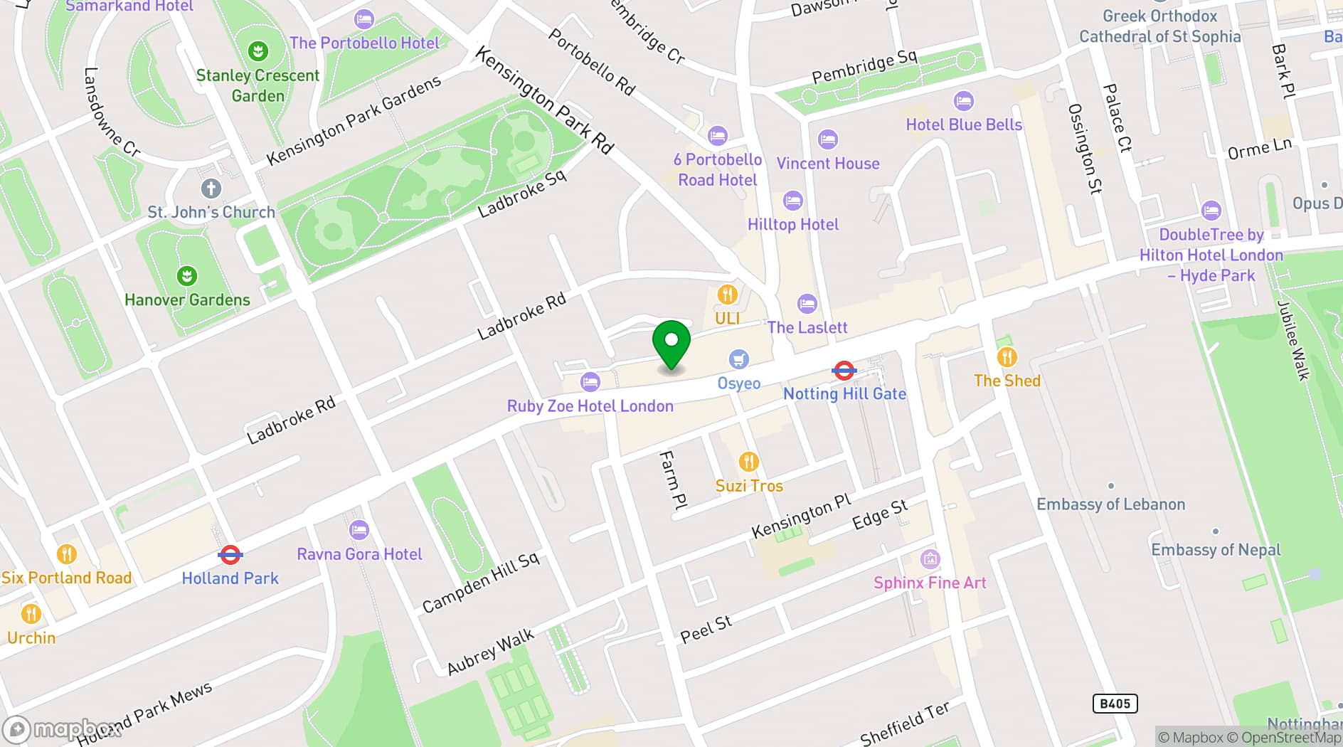 Map showing The Act Cocktail Bar