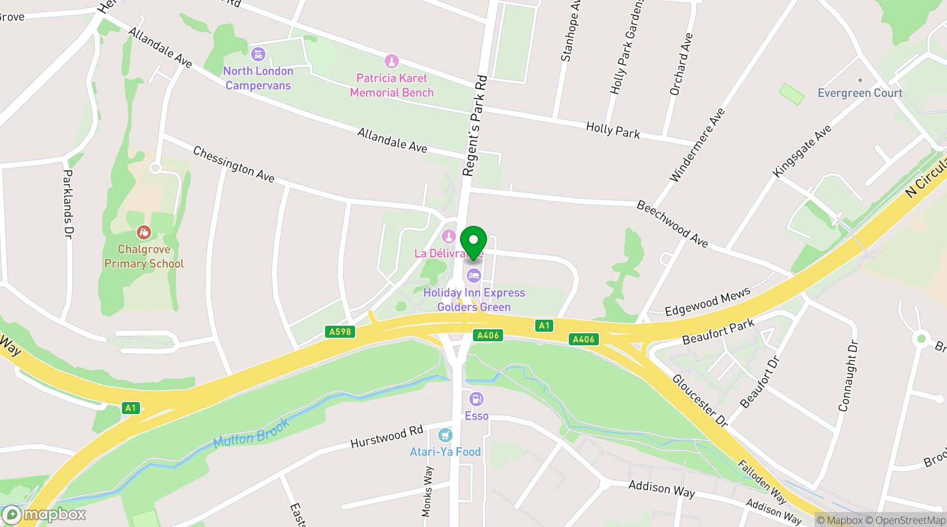 Map showing Avenue Banqueting