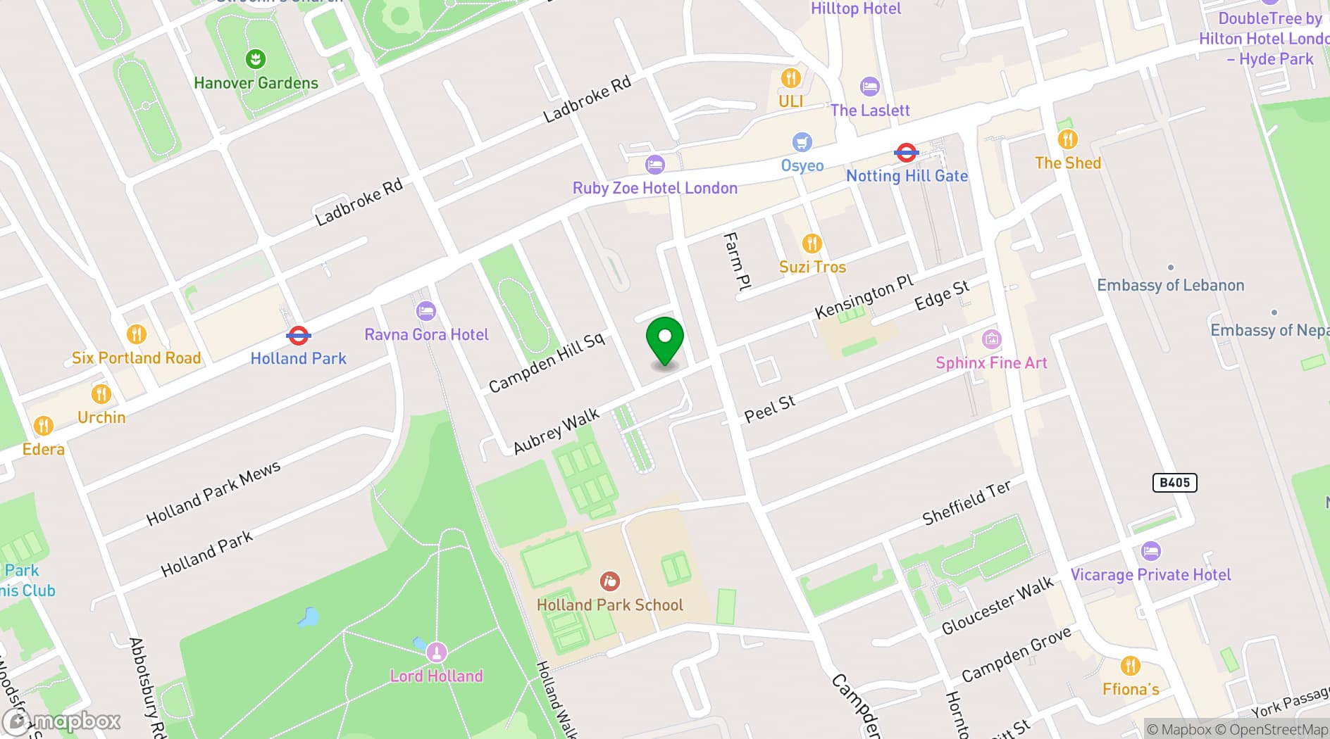 Map showing St George's Church