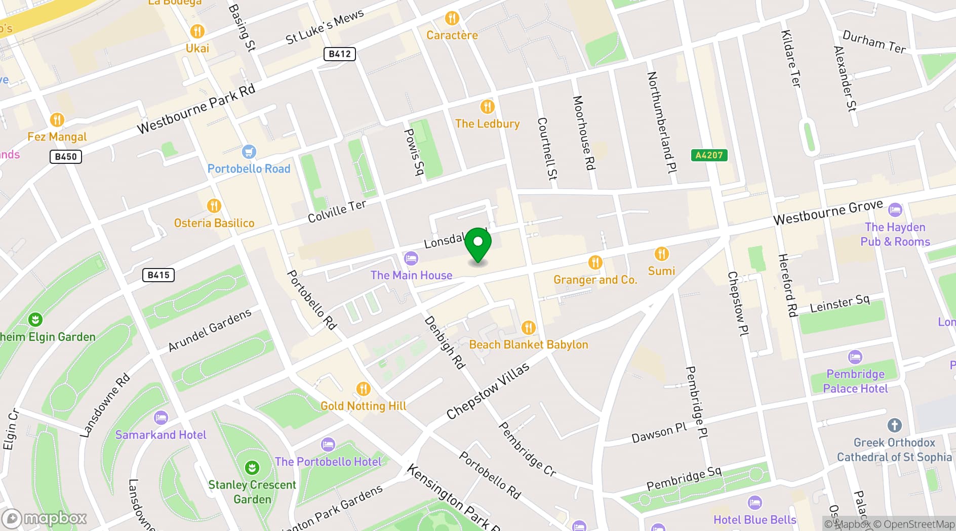 Map showing Wild Notting Hill