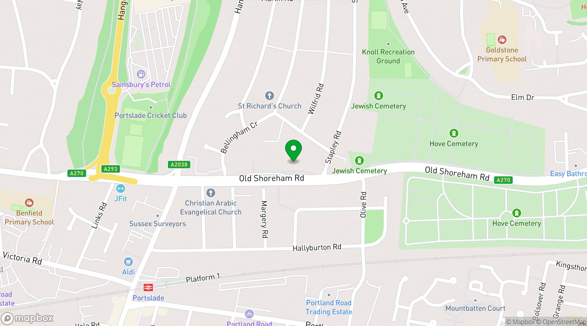 Map showing Brighton Green Screen Virtual Production Studio