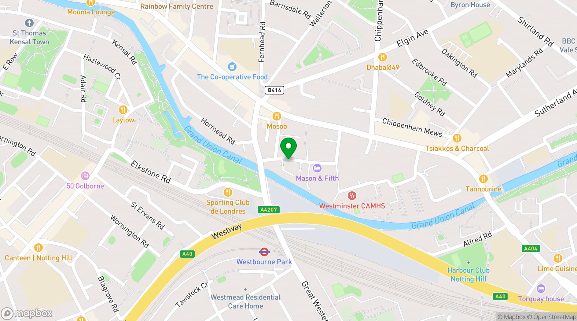 Map showing Paddington Arts 