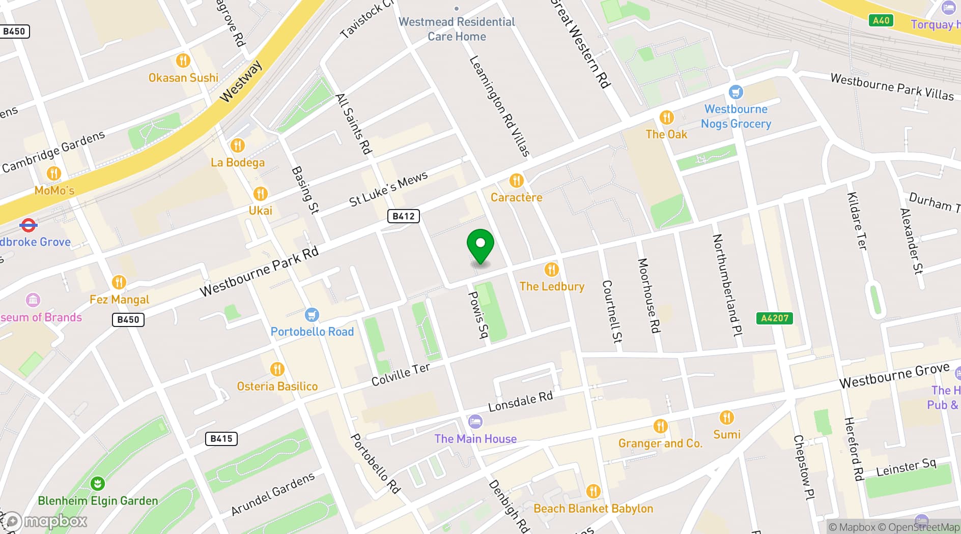 Map showing The Tabernacle