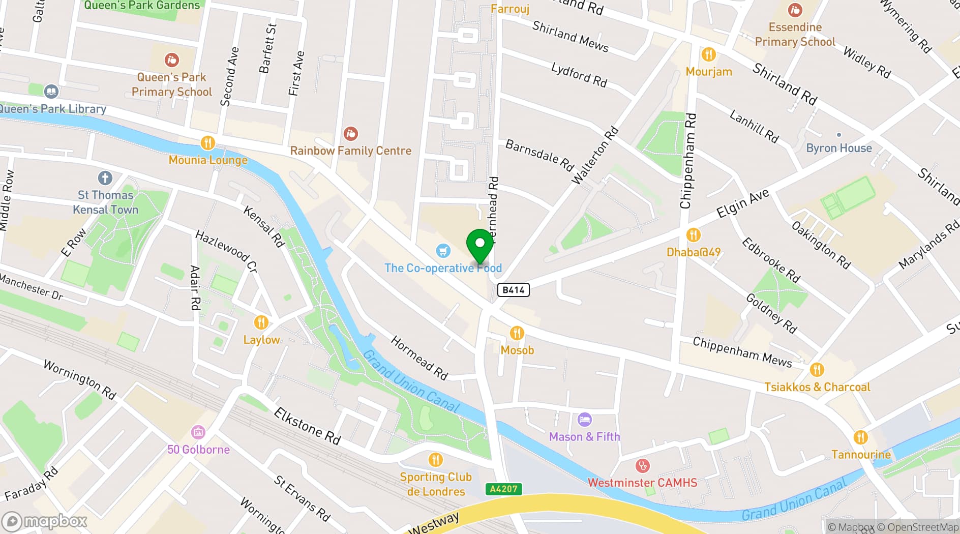 Map showing Maida Hill Place