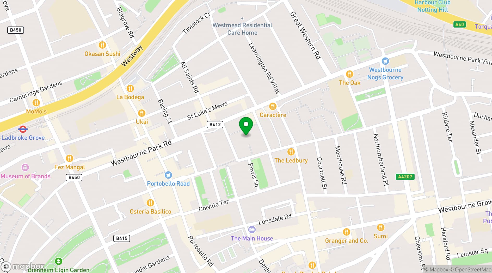 Map showing The TabernacleW11