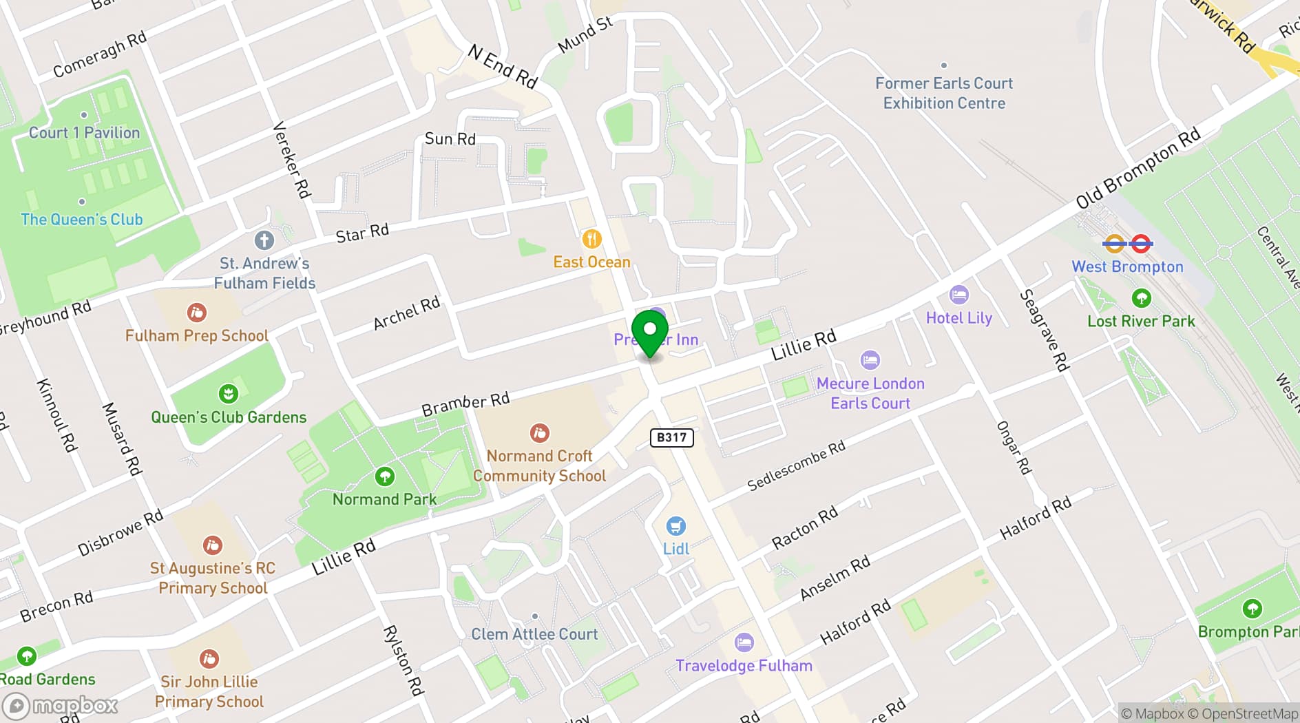 Map showing Minaret Community Centre