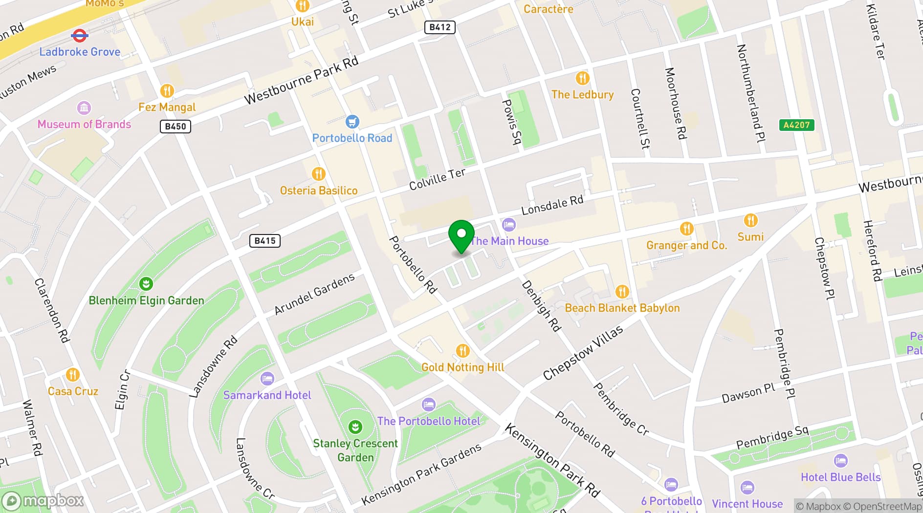 Map showing Portobello Court Community Centre