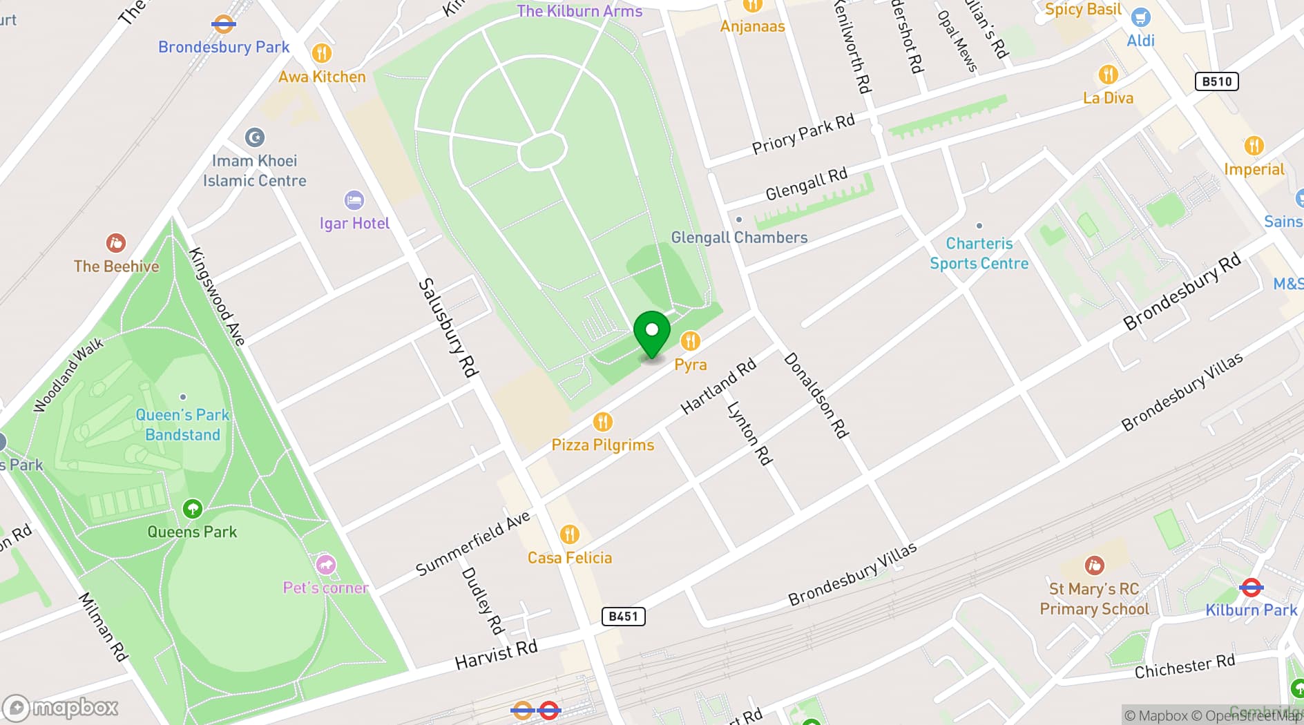 Map showing The Hearth
