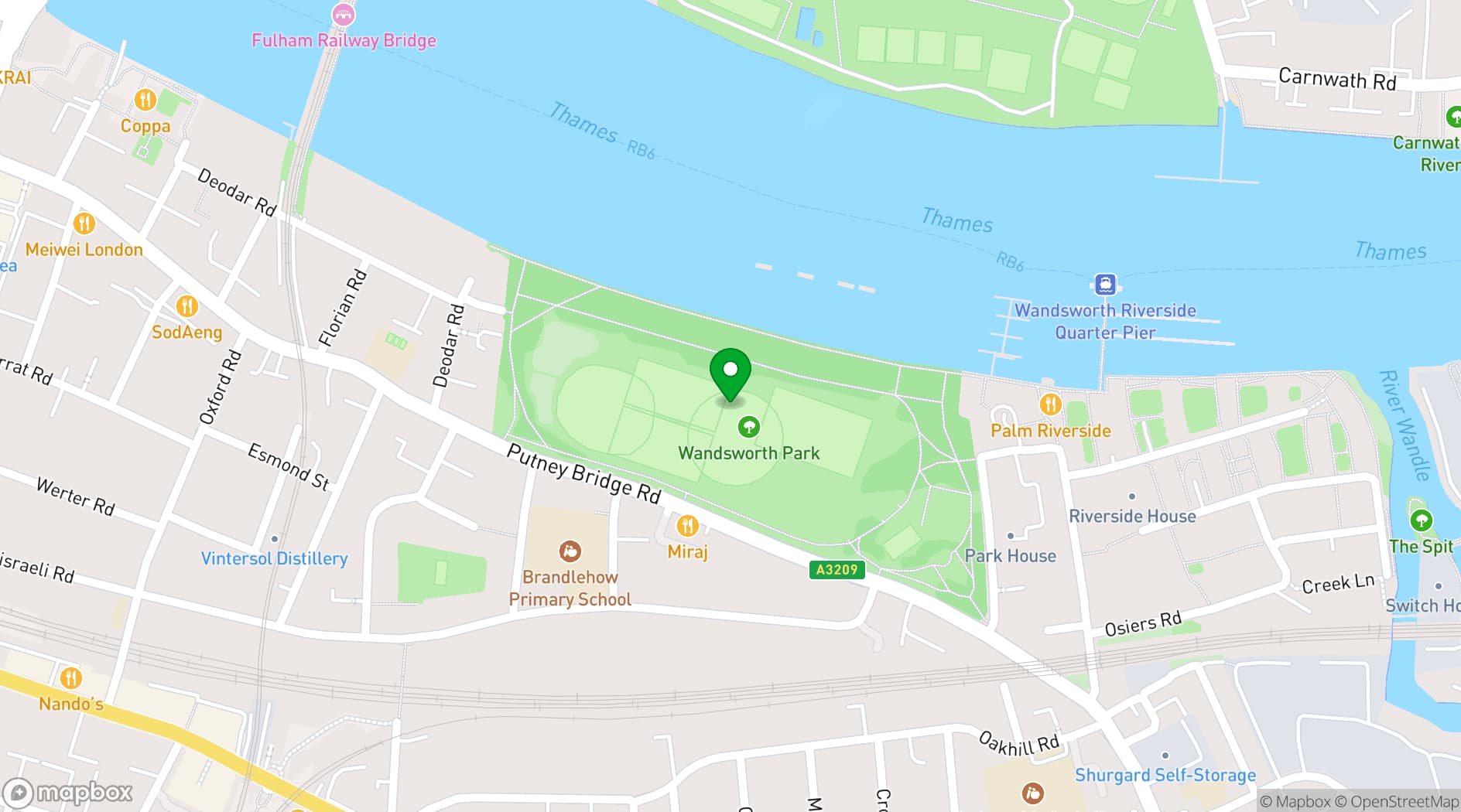 Map showing Wandsworth Park