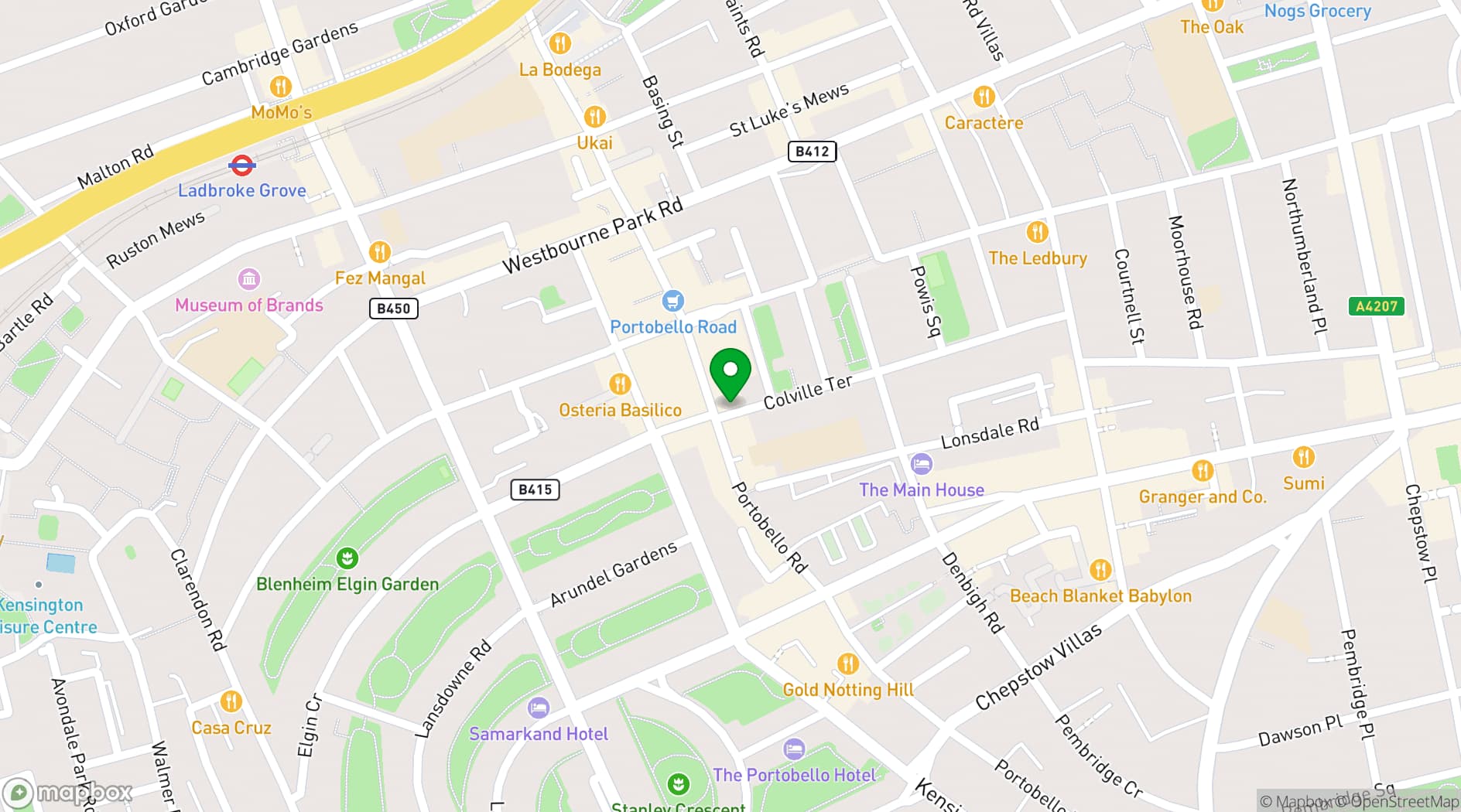 Map showing Holy Carrot at Portobello
