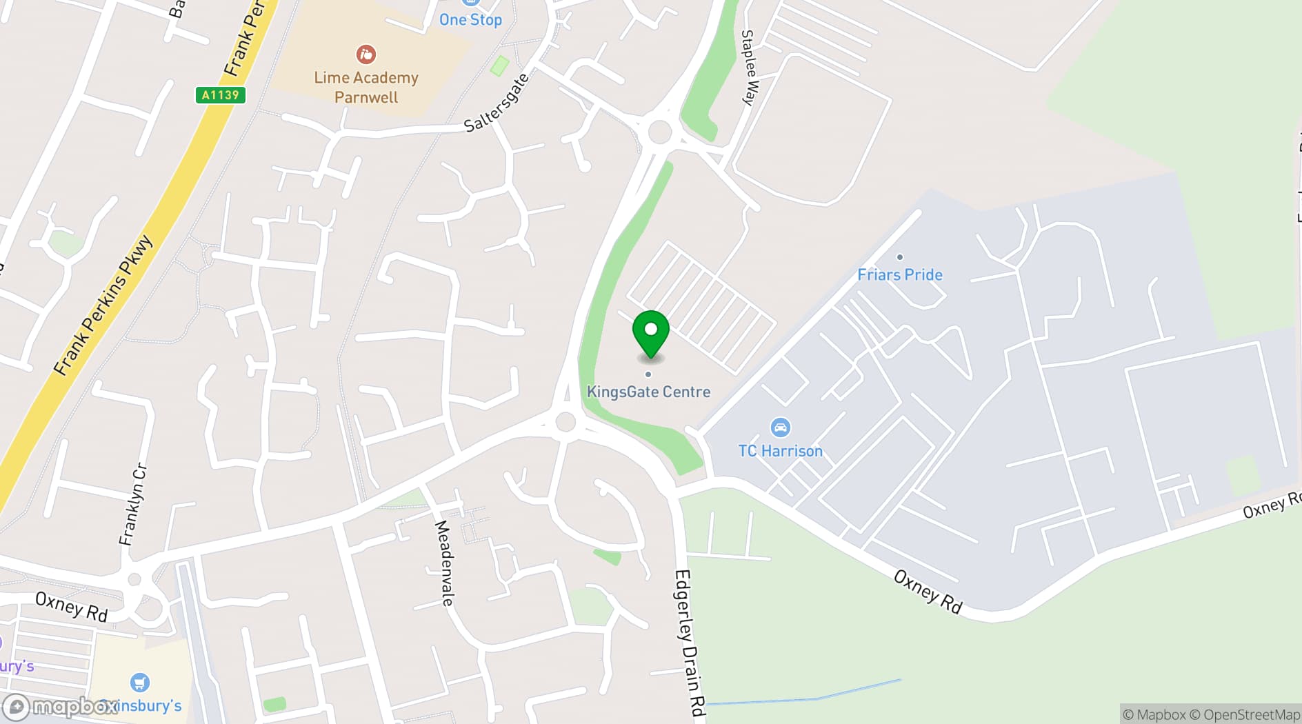 Map showing KingsGate Conference Centre