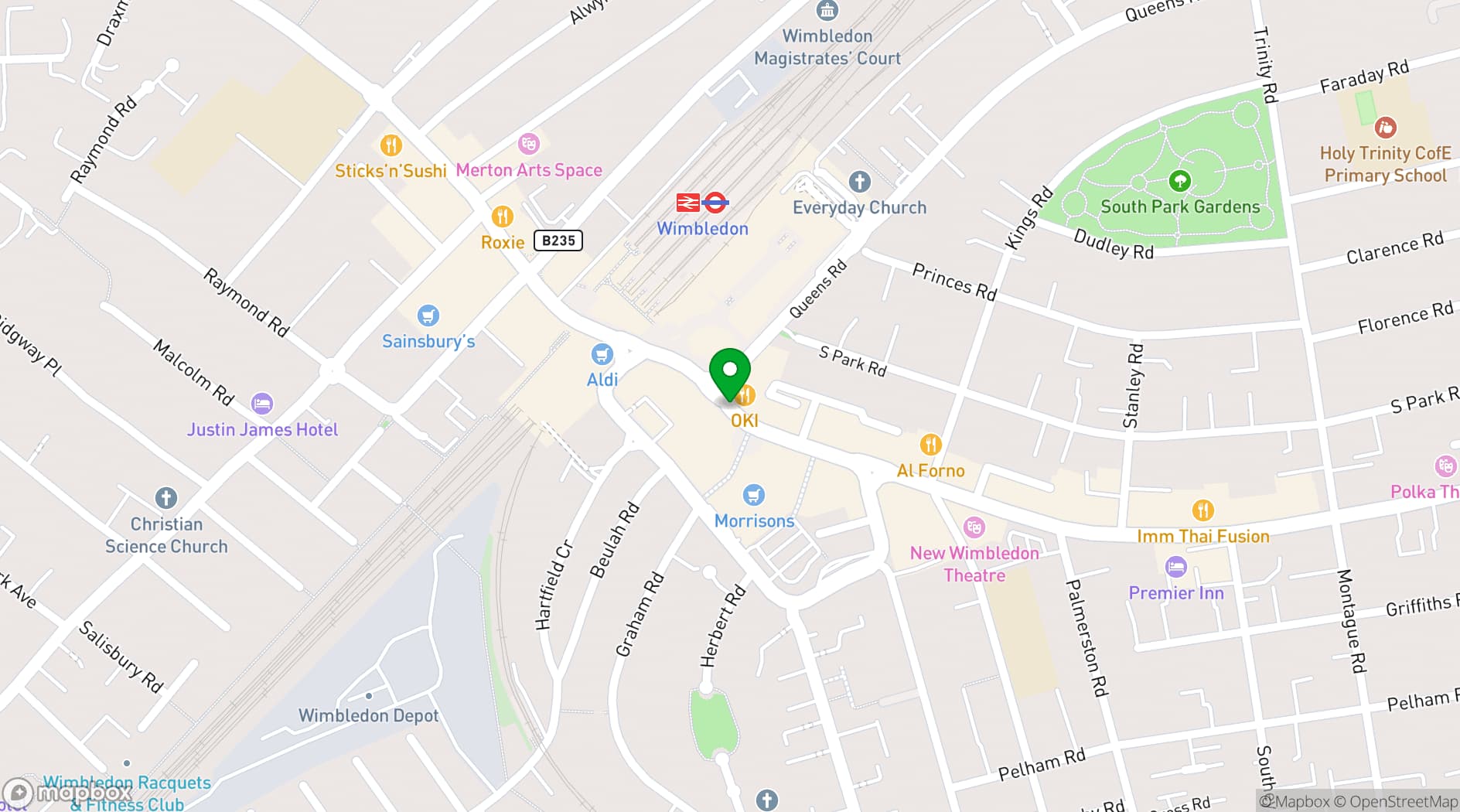 Map showing Curzon Wimbledon